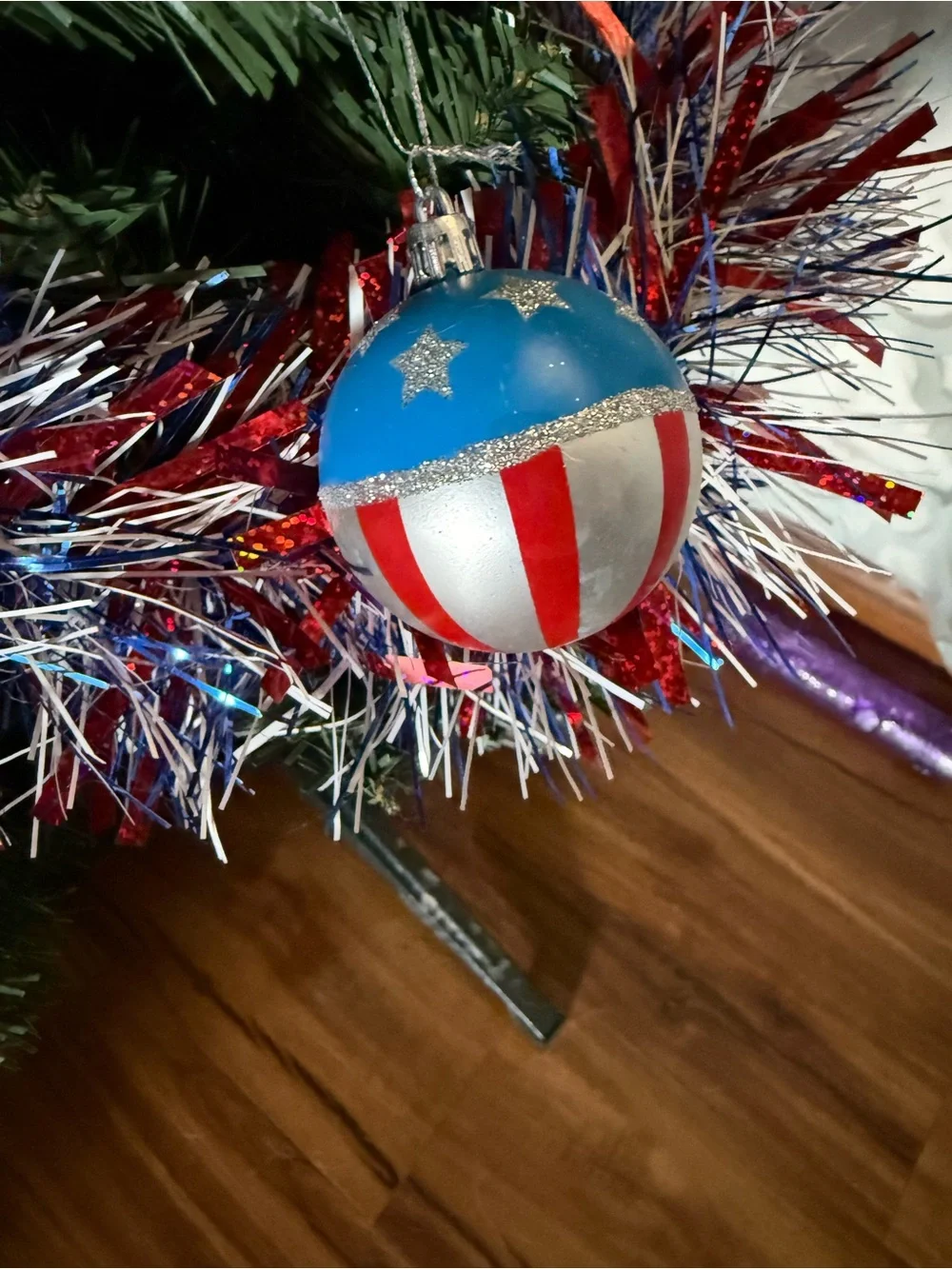 Patriotic Star & Stripe Blue  Ornament & Garland